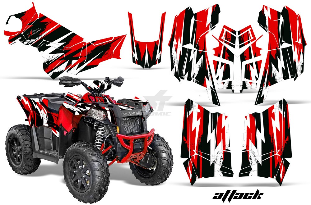 Buy Amr Racing a R Polaris Scrambler 850 1000 13 15 Set Of Attack Red Stickers